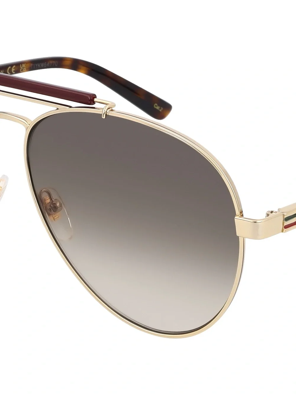 Gucci Gold Metal Aviator Sunglasses with Dark Lenses